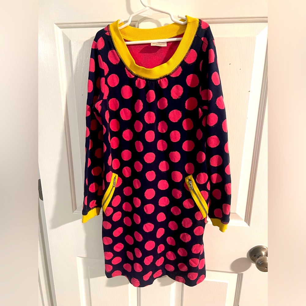 Hanna Andersson Pink and Yellow Polka Dot Dress with pockets